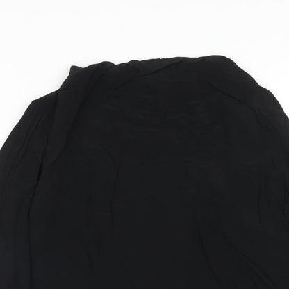 Warehouse Womens Black Viscose Basic Blouse Size 12 Mock Neck