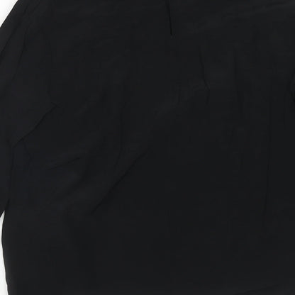 Warehouse Womens Black Viscose Basic Blouse Size 12 Mock Neck