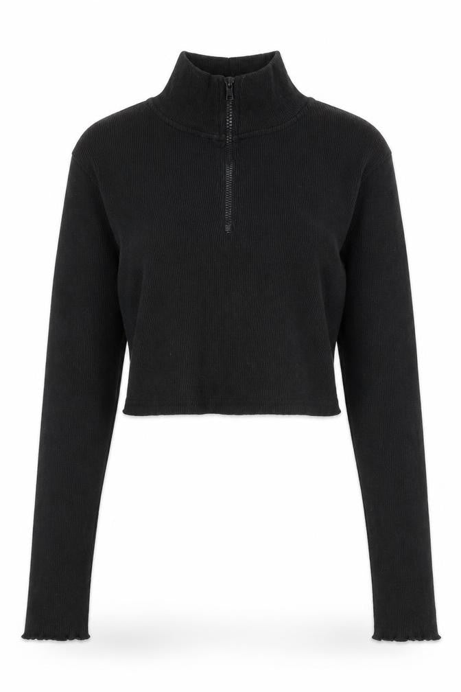 Womens UK Size M PRETTYLITTLETHING Black Cropped Blouse