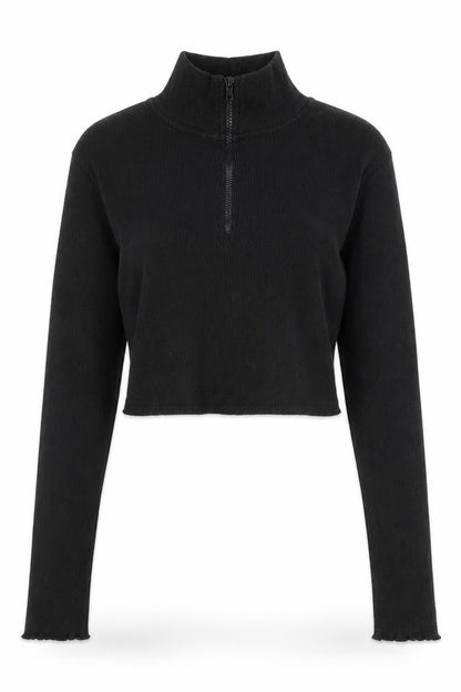 Womens UK Size M PRETTYLITTLETHING Black Cropped Blouse