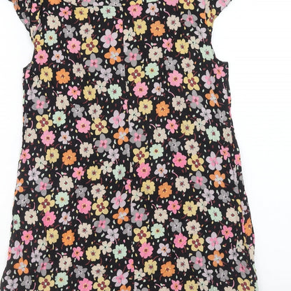 Cherokee Womens Multicoloured Floral Viscose Tunic Blouse Size 10 Boat Neck