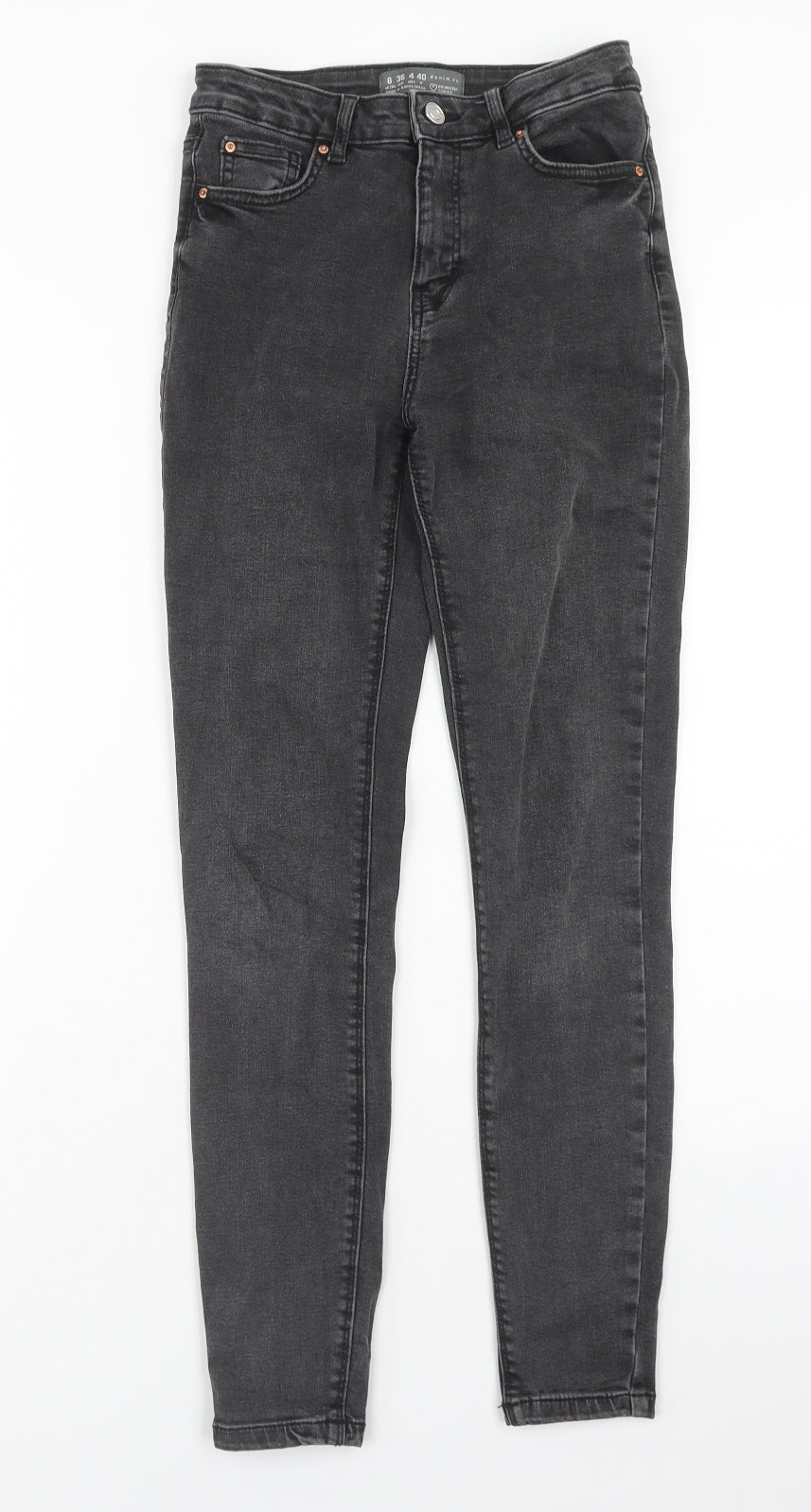 Denim & Co. Womens Black Cotton Skinny Jeans Size 8 Regular Zip