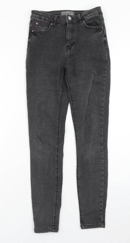 Denim & Co. Womens Black Cotton Skinny Jeans Size 8 Regular Zip