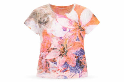 Womens UK Size M Kapalua Multicoloured Basic T-Shirt