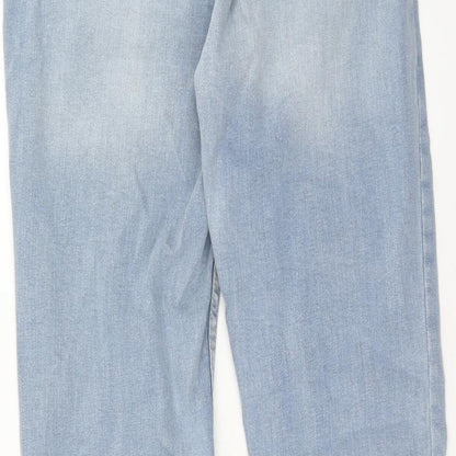 Denim & Co. Womens Blue Cotton Straight Jeans Size 10 Regular Zip