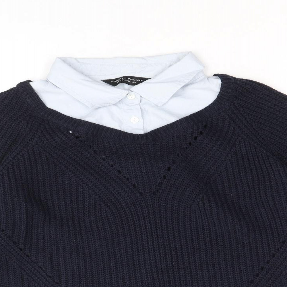 Womens UK Size 8 Dorothy Perkins Blue Pullover Jumper