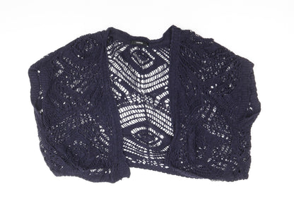 George Womens Blue V-Neck Cotton Cardigan Jumper Size 8 - Size 8-10