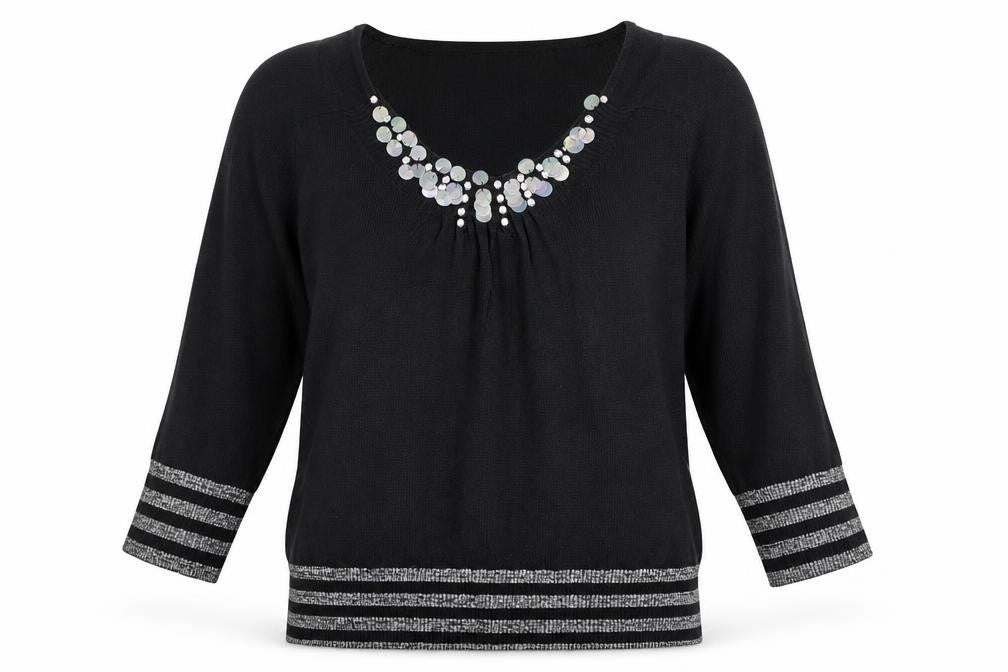 Womens UK Size 14 Karen Scott Black Pullover Jumper