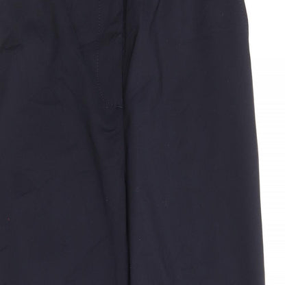 marks and Womens Blue Cotton Trousers Size 8 Regular Zip