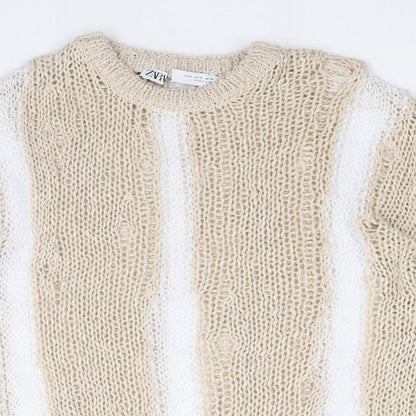 Womens UK Size S Zara Beige Pullover Jumper