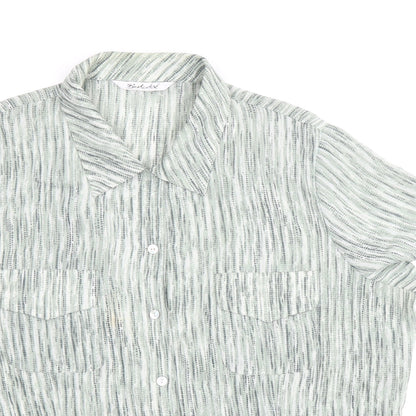 Bertex Womens Green Geometric Polyester Basic Button-Up Size 18 Collared