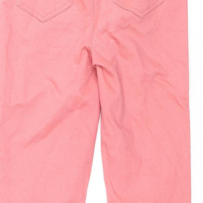 Papaya Womens Pink Polyester Straight Jeans Size 8 Regular