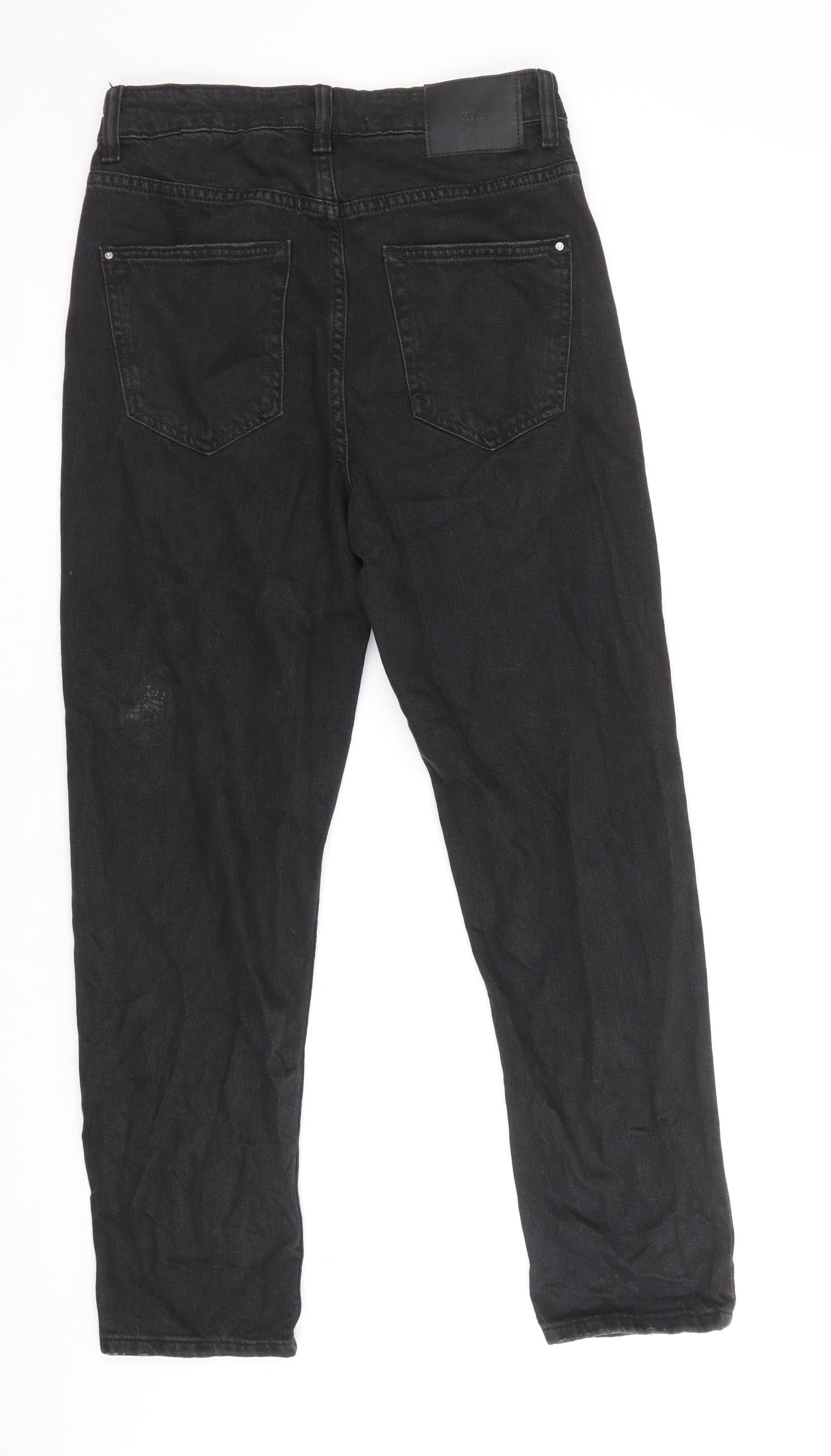 Zanzara Womens Black Cotton Straight Jeans Size 10 Regular Zip