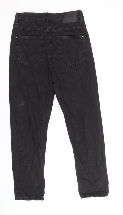 Zanzara Womens Black Cotton Straight Jeans Size 10 Regular Zip