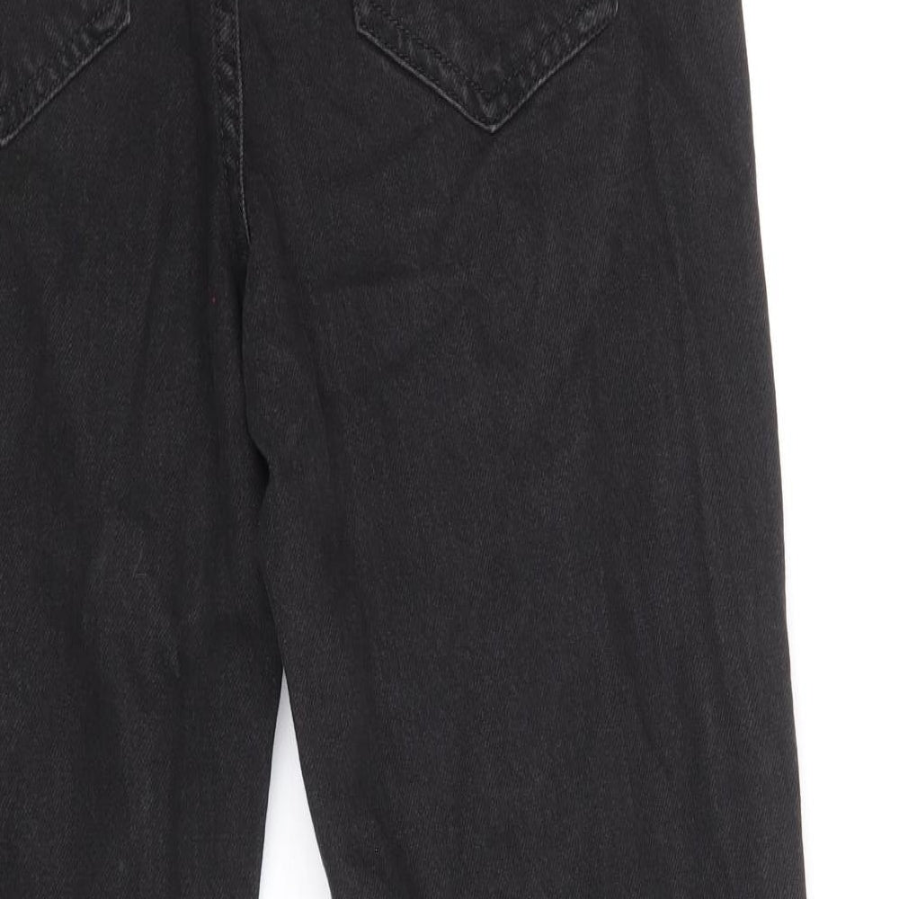Zanzara Womens Black Cotton Straight Jeans Size 10 Regular Zip