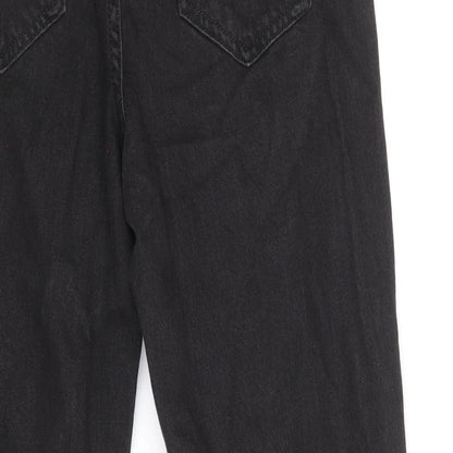 Zanzara Womens Black Cotton Straight Jeans Size 10 Regular Zip