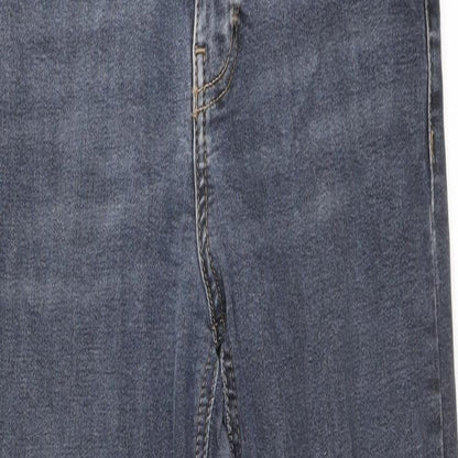 Topshop Womens Blue Cotton Skinny Jeans Size 28 in Regular Zip