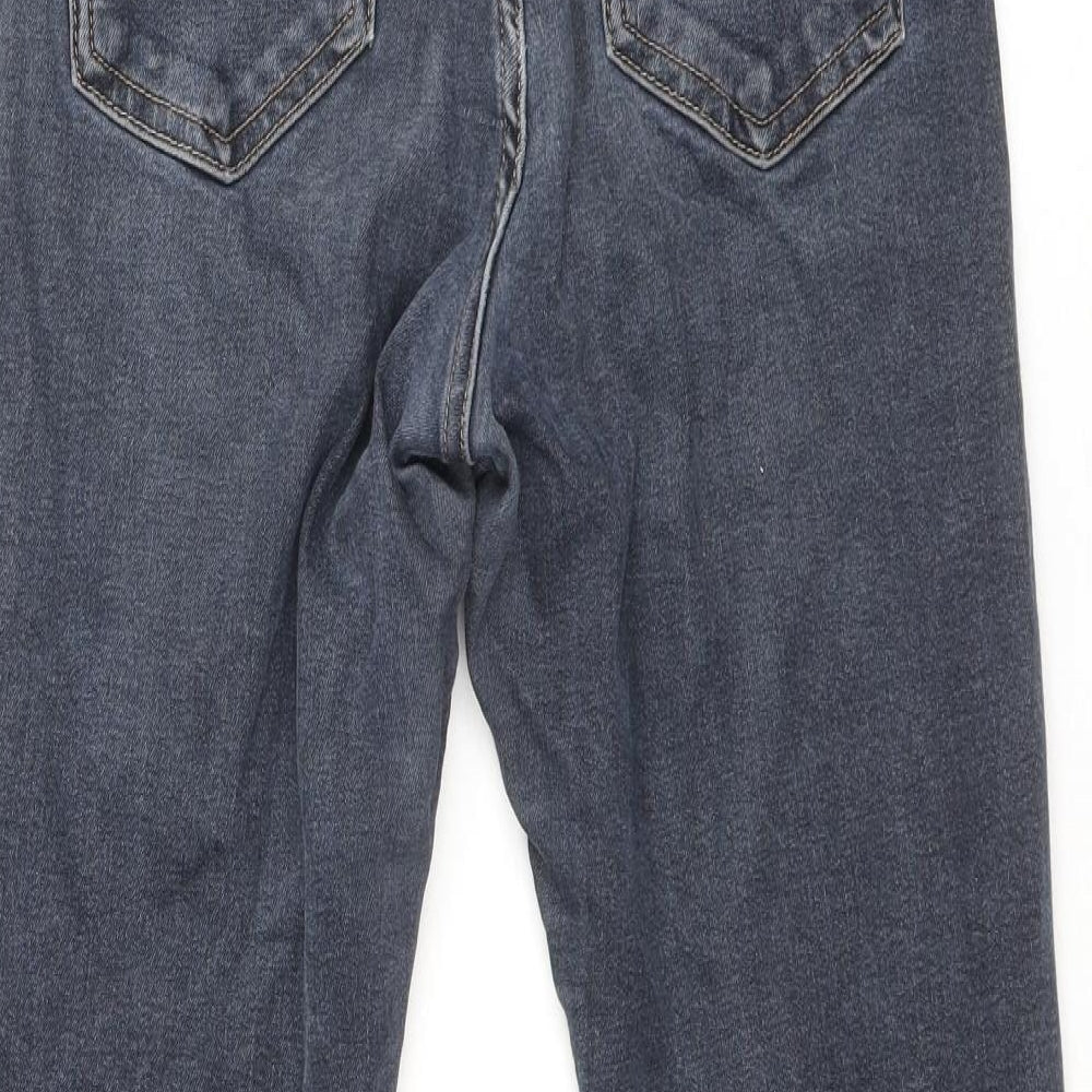 Topshop Womens Blue Cotton Skinny Jeans Size 28 in Regular Zip