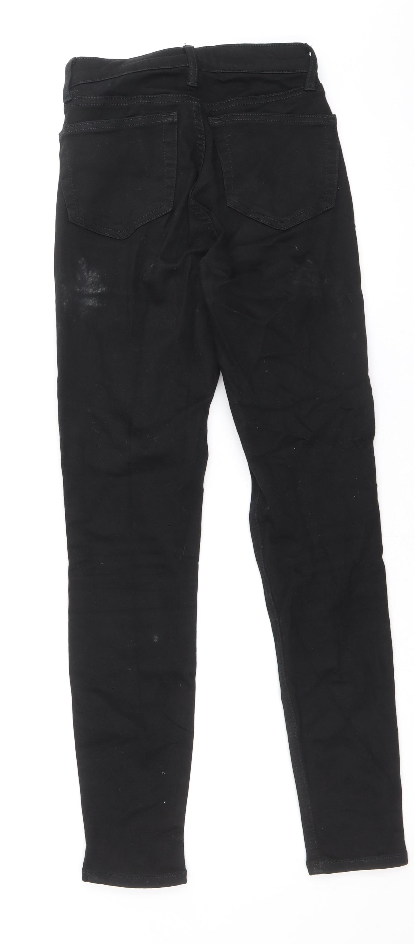 Topshop Womens Black Cotton Skinny Jeans Size 25 in Regular Zip