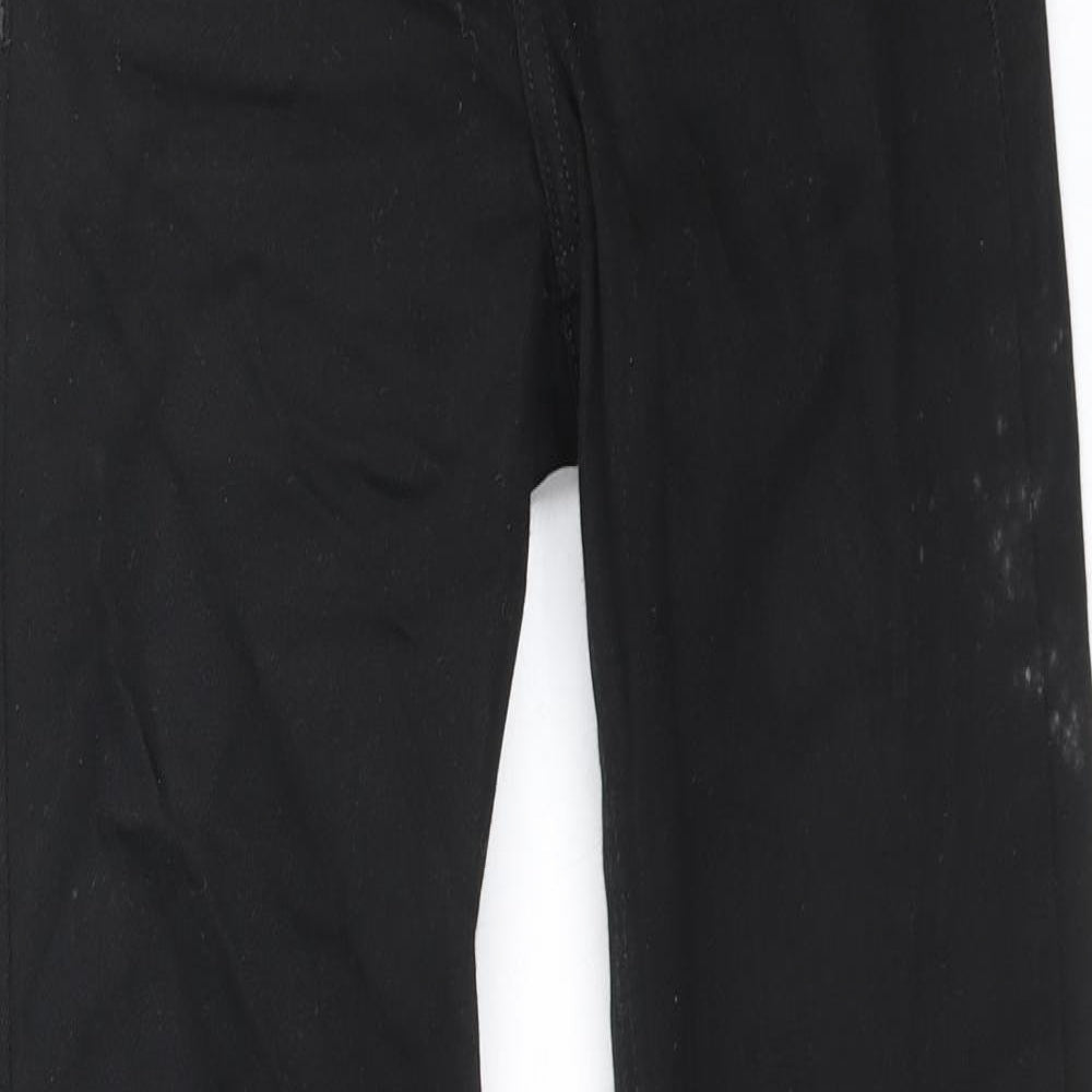 Topshop Womens Black Cotton Skinny Jeans Size 25 in Regular Zip