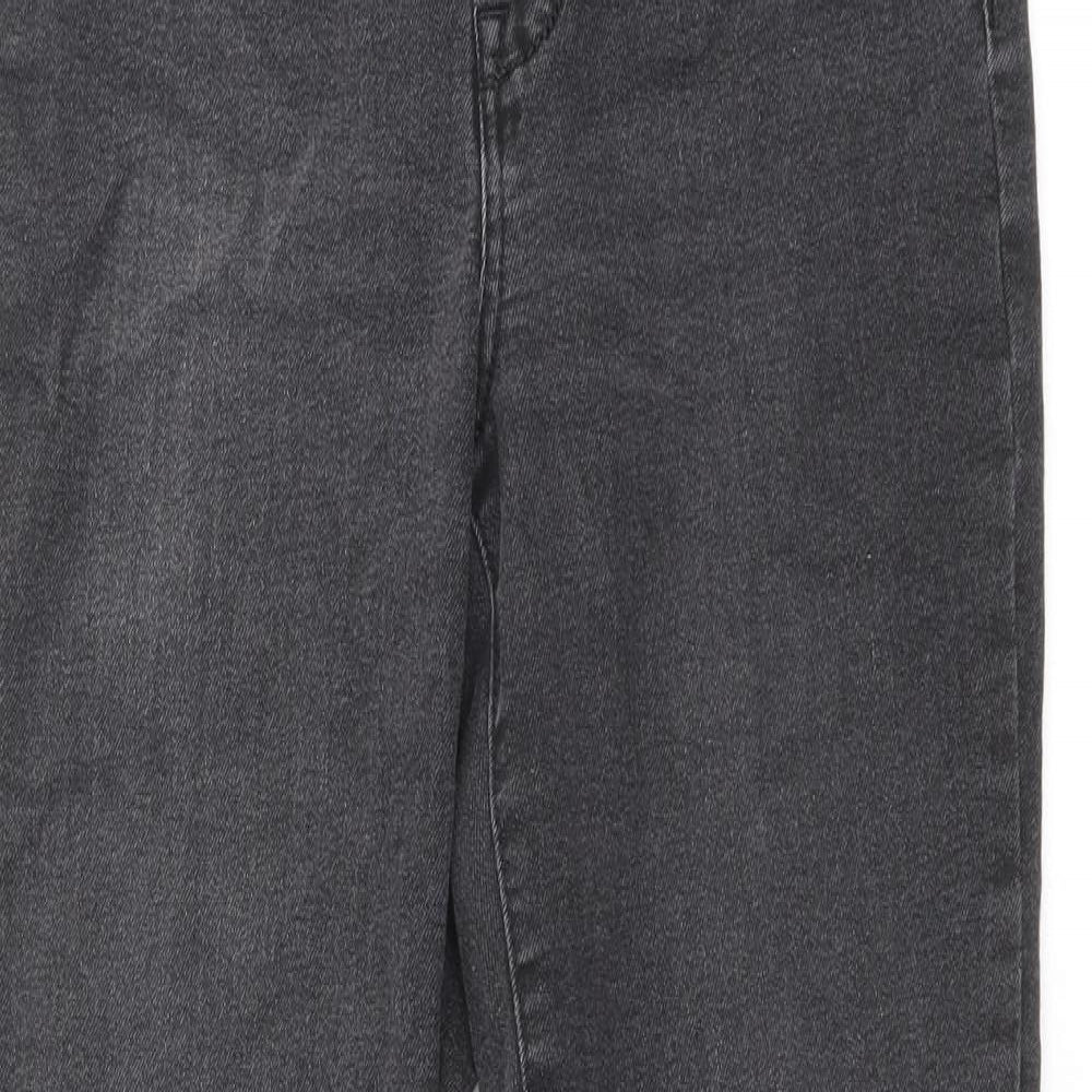 Divided by H&M Womens Black Cotton Straight Jeans Size 8 Regular Zip