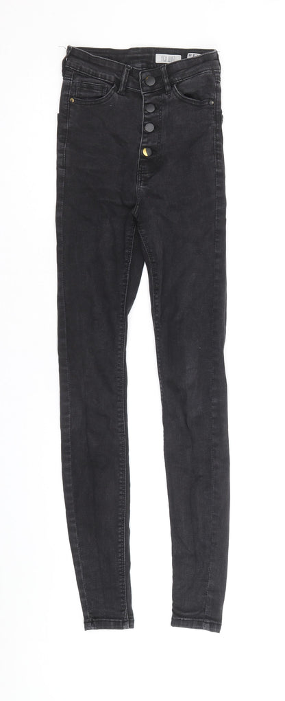 Womens UK Size 25 in Review Regular Fit Skinny Black Jeans