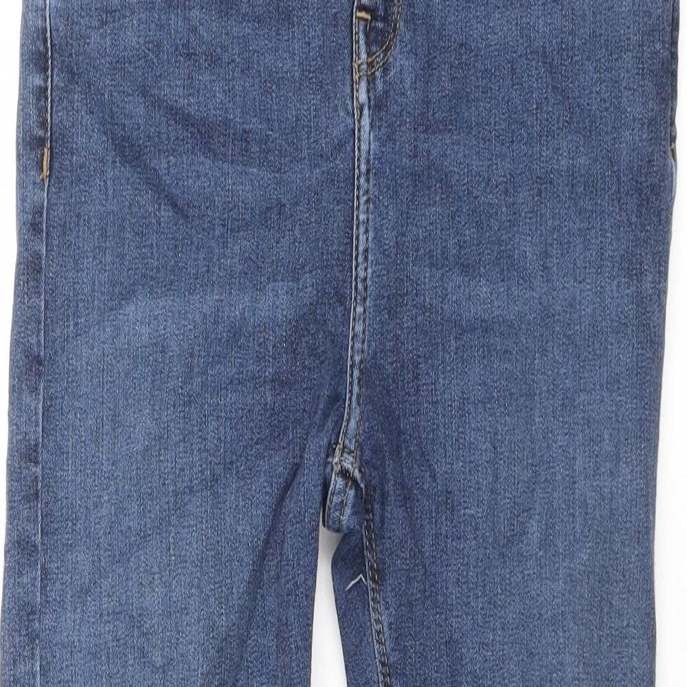Topshop Womens Blue Cotton Skinny Jeans Size 28 in Regular Zip