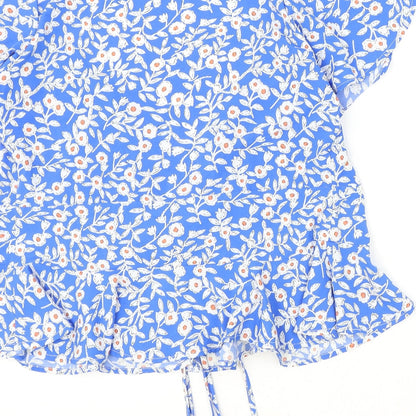 SheIn Womens Multicoloured Floral Polyester Basic Blouse Size M V-Neck