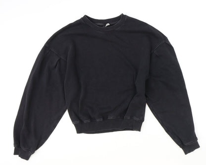 H&M Womens Black Cotton Pullover Sweatshirt Size S Pullover
