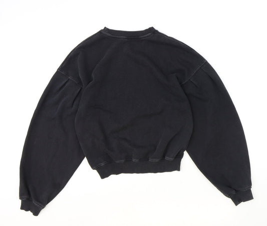 H&M Womens Black Cotton Pullover Sweatshirt Size S Pullover