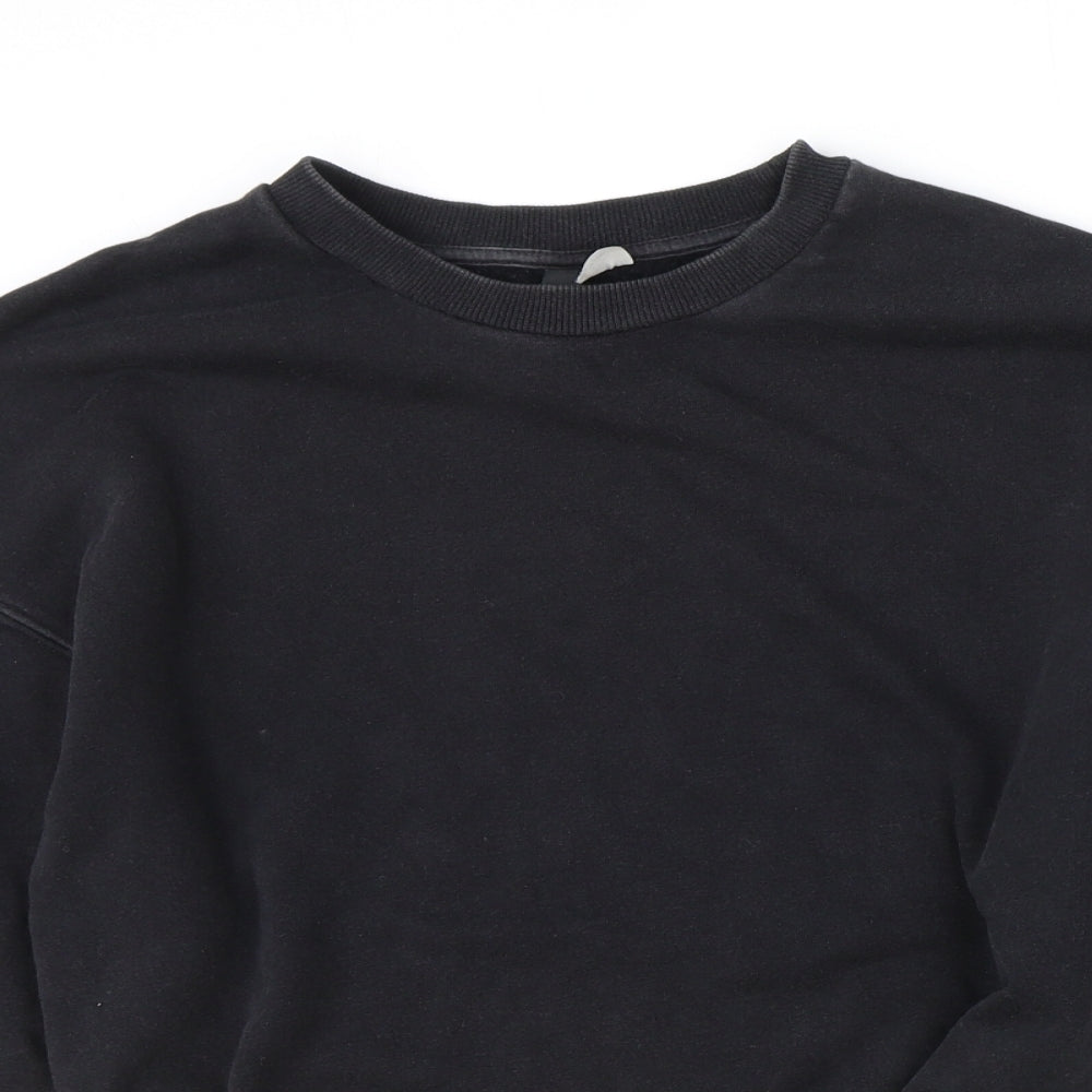H&M Womens Black Cotton Pullover Sweatshirt Size S Pullover
