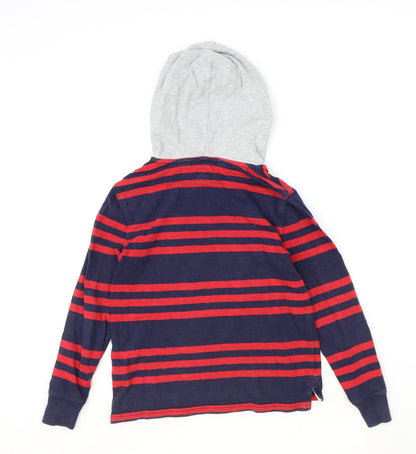 Gap Boys Blue Striped 100% Cotton Pullover Hoodie Size M Pullover