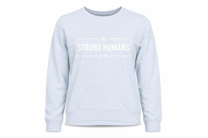 The Strong Human Club Womens Blue Cotton Pullover Sweatshirt Size M Pullover