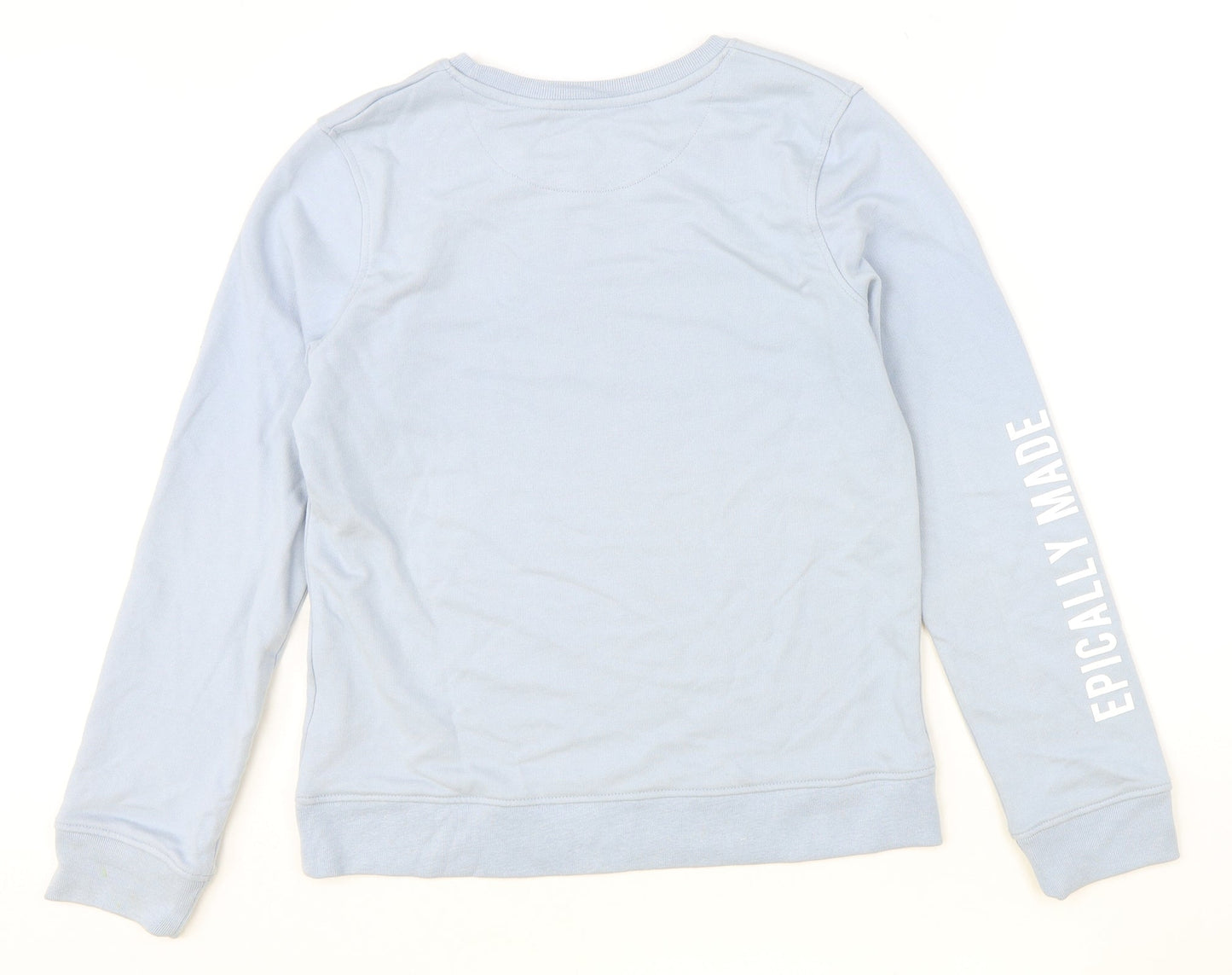 The Strong Human Club Womens Blue Cotton Pullover Sweatshirt Size M Pullover