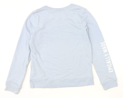 The Strong Human Club Womens Blue Cotton Pullover Sweatshirt Size M Pullover