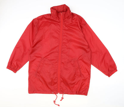 Casual Collection Womens Red Rain Coat Jacket Size M Zip