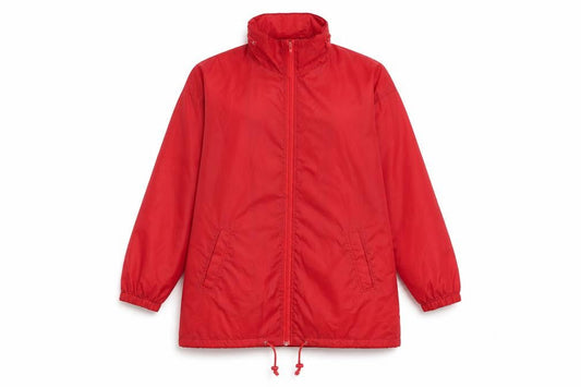 Casual Collection Womens Red Rain Coat Jacket Size M Zip