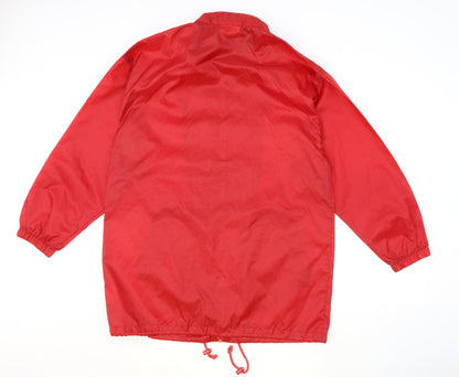 Casual Collection Womens Red Rain Coat Jacket Size M Zip