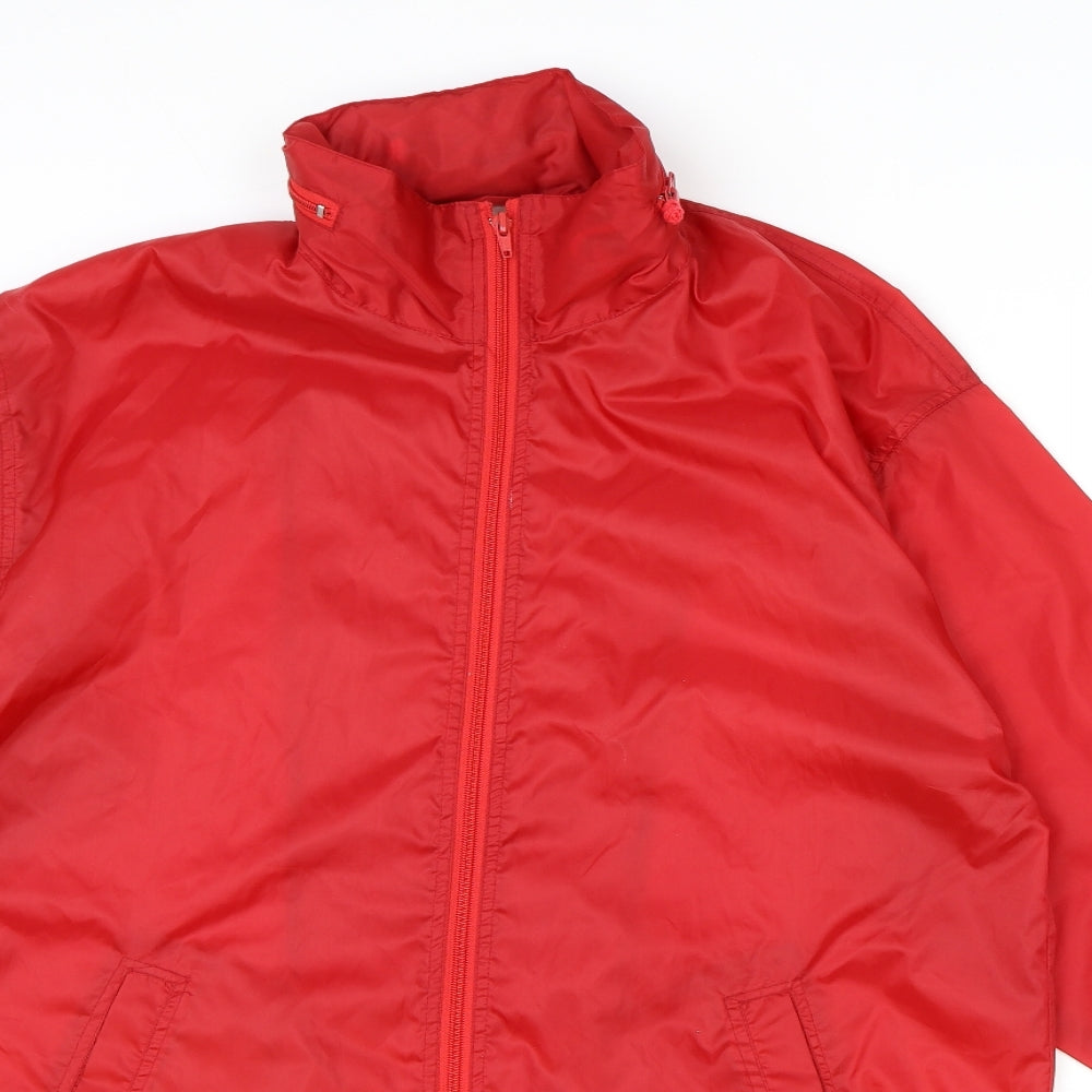 Casual Collection Womens Red Rain Coat Jacket Size M Zip