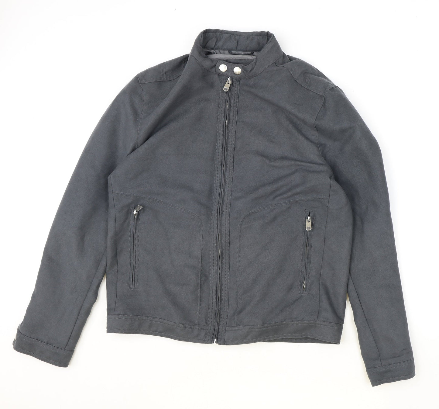 Womens UK Size M Marks and Spencer Grey Biker Coat