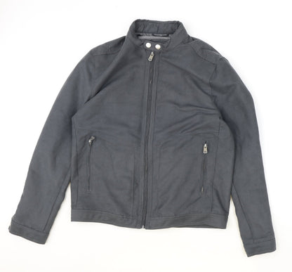 Womens UK Size M Marks and Spencer Grey Biker Coat
