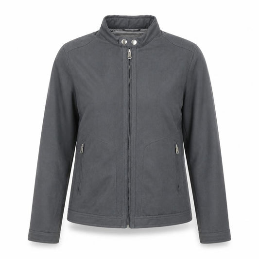 Marks & Spencer Womens Grey Biker Jacket Size M Zip