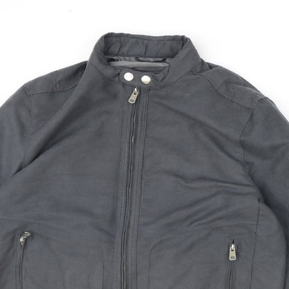 Womens UK Size M Marks and Spencer Grey Biker Coat