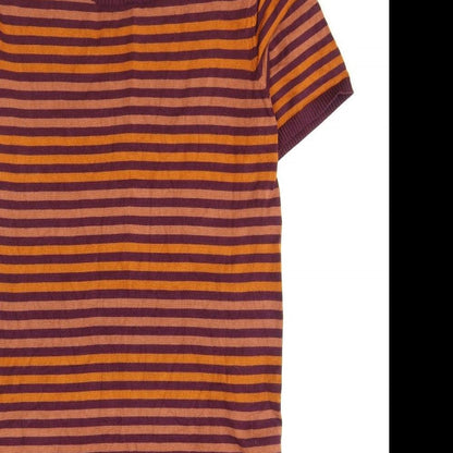 First and I Womens Red Striped Viscose Jumper Dress Size L Round Neck Pullover