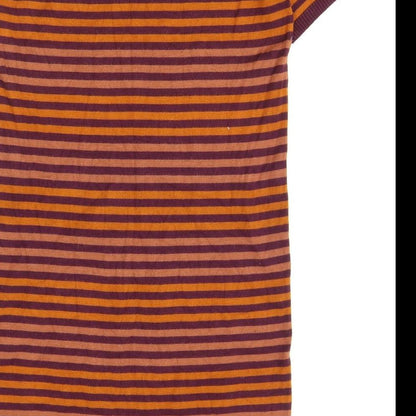 First and I Womens Red Striped Viscose Jumper Dress Size L Round Neck Pullover