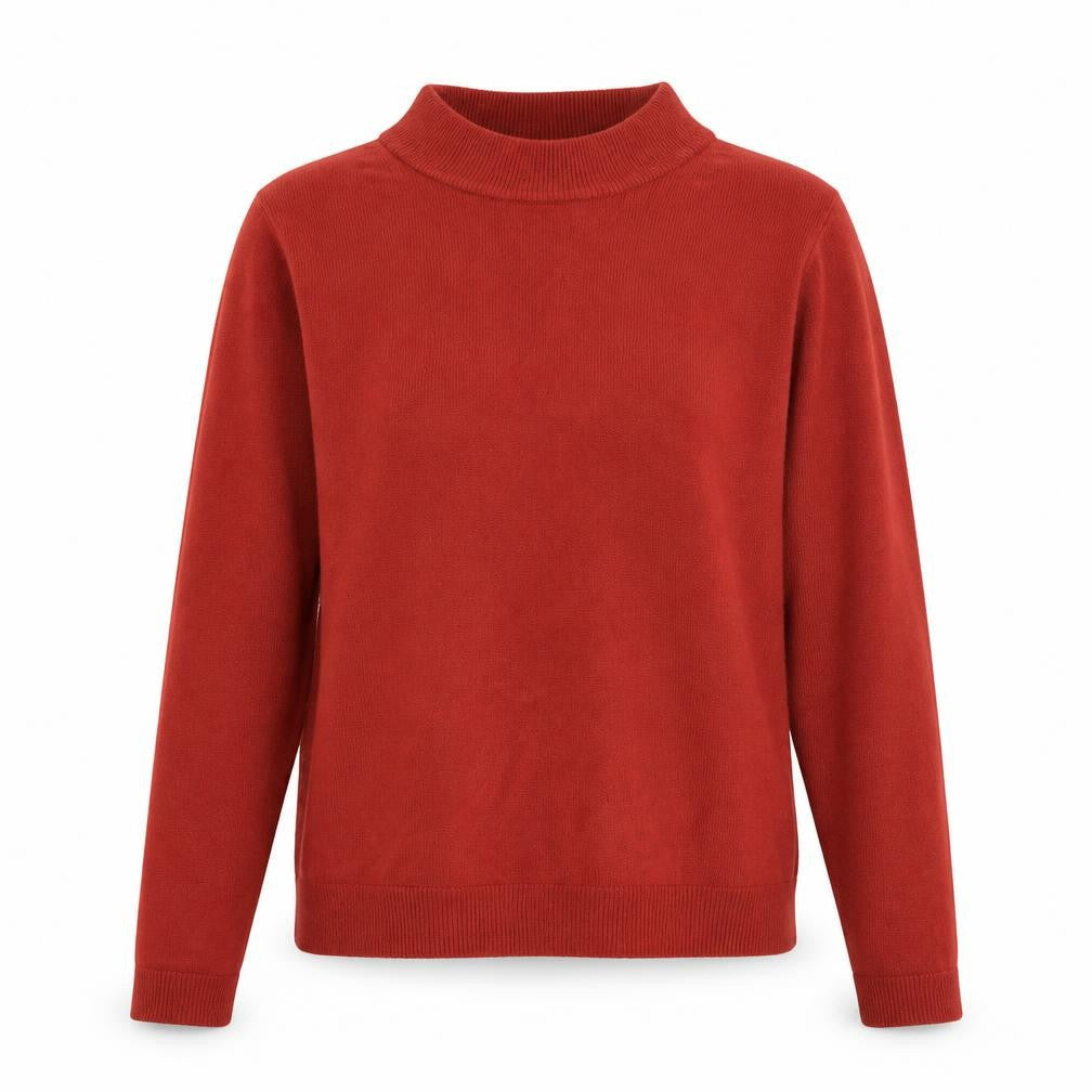 Essentials Womens Red Mock Neck Acrylic Pullover Jumper Size 8