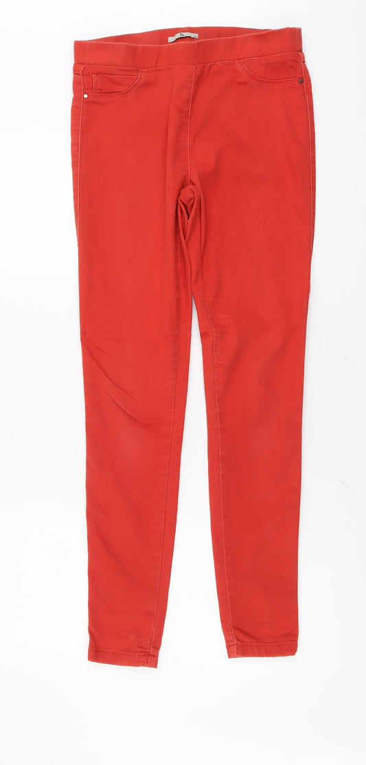 TU Womens Red Cotton Skinny Jeans Size 10 L30 in Regular