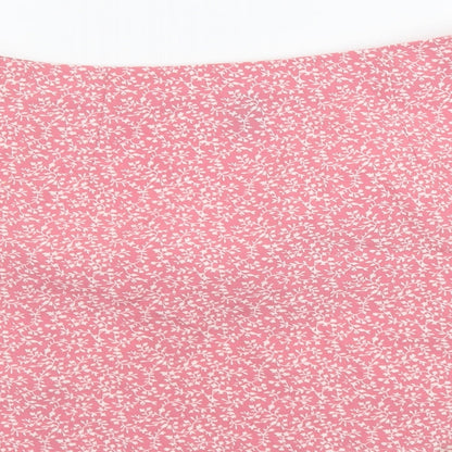 SheIn Womens Pink Floral Polyester Mini Skirt Size L Zip
