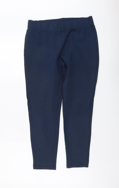 George Womens Blue Viscose Trousers Size 16 L24 in Regular