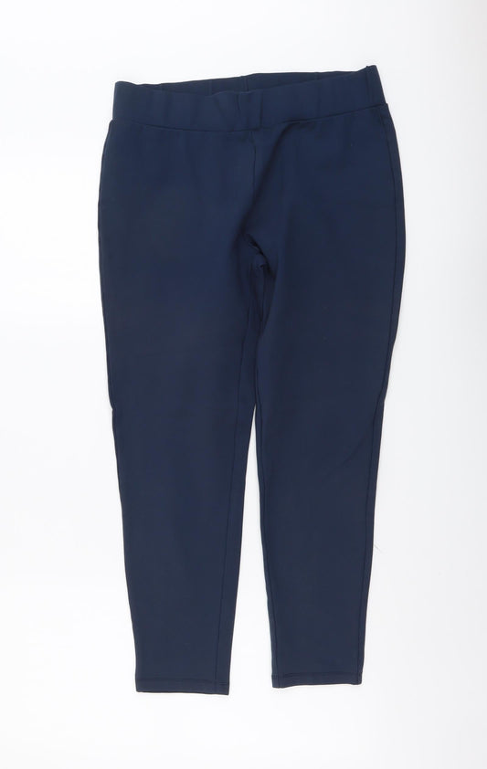George Womens Blue Viscose Trousers Size 16 L24 in Regular